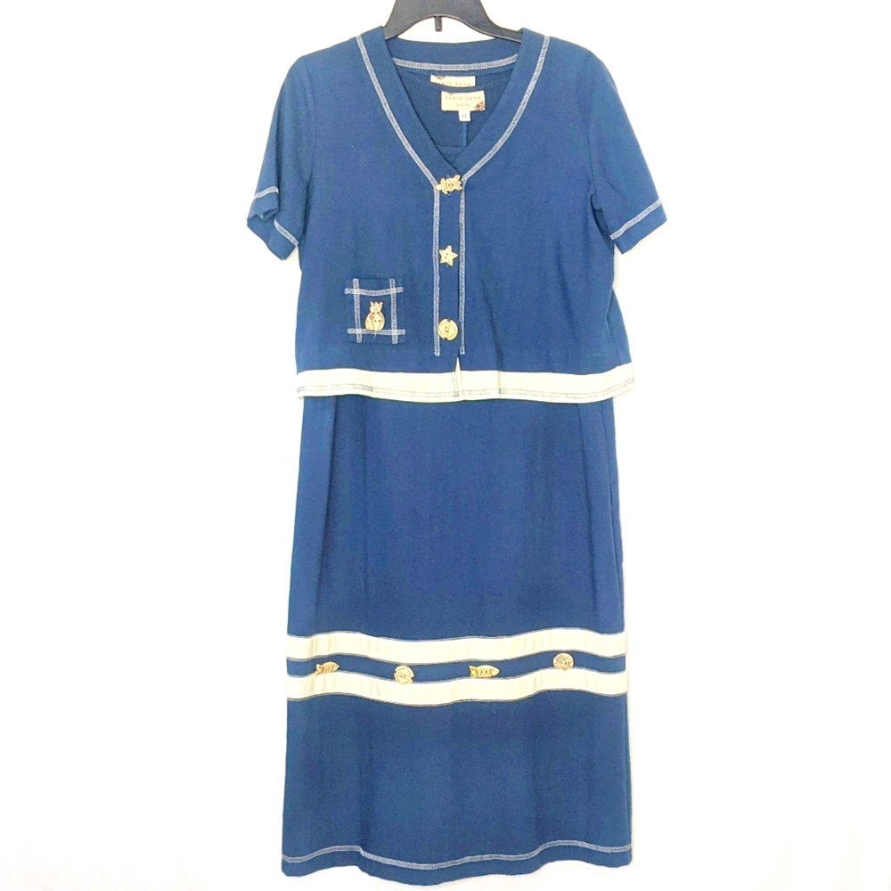 Vintage Earth Song tank dress with cropped jacket